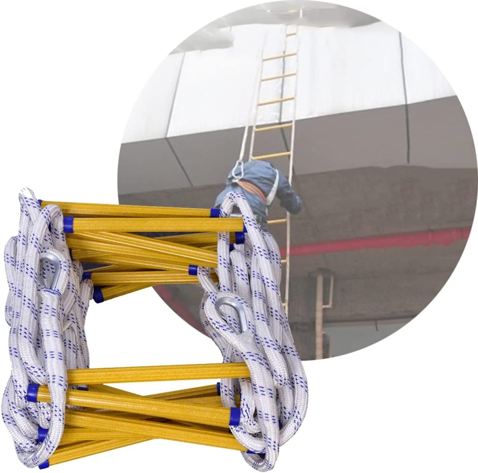 Scala Antincendio Di Emergenza 5m - Portata 2000 Libbre Per Edifici A 2 Piani - Foto 6