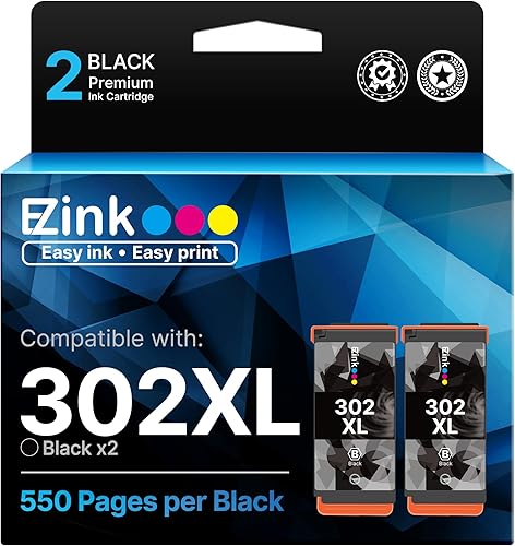 E-Z Ink Cartucho de tinta remanufacturado de repuesto para impresora Epson 302XL 302 302 XL T302XL para usar con impresoras Expression Premium
