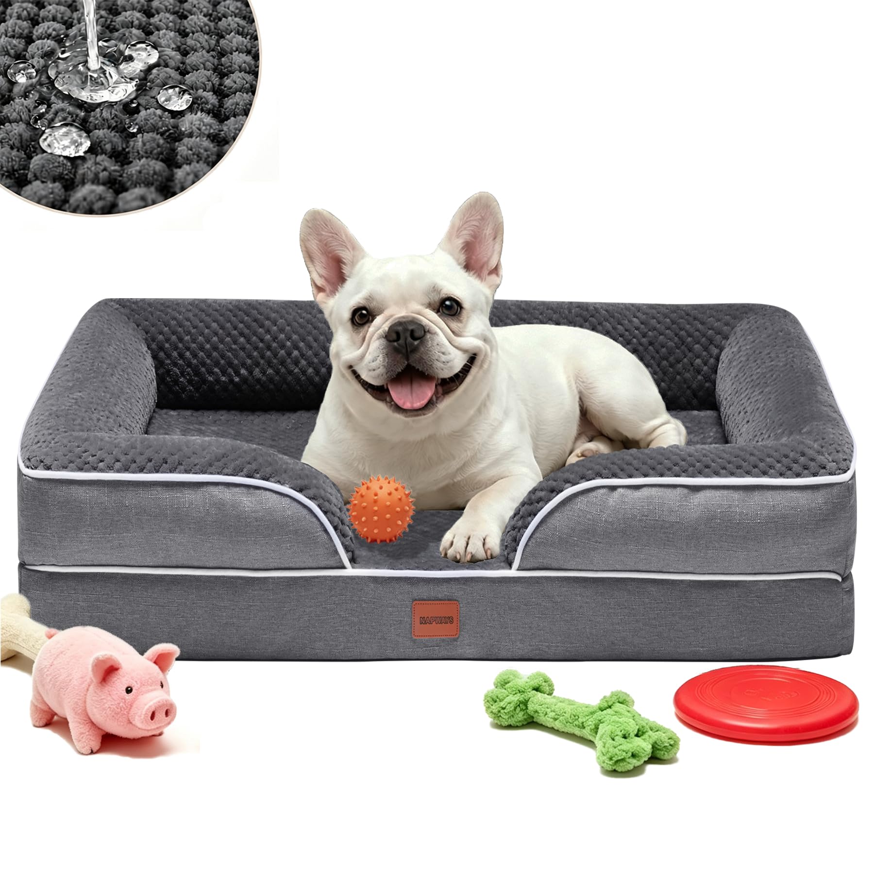 Orthopedic Dog Bed Small Medium Size Dog, Waterproof Washable Pet Beds