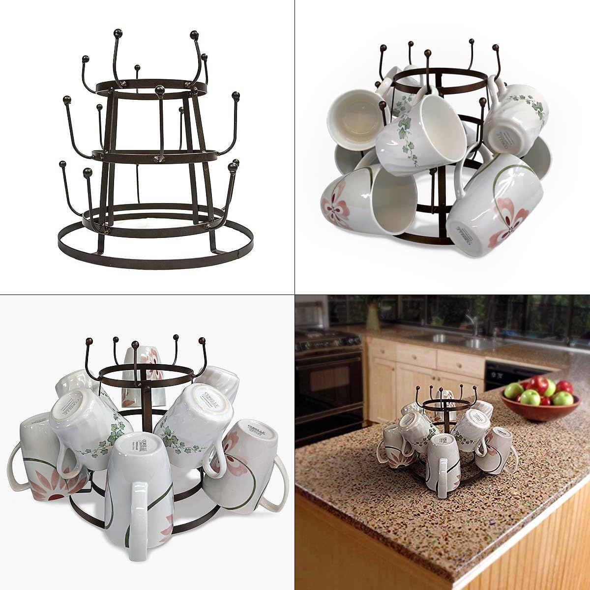 Sorbus Mug Holder Tree Organizer/Drying Rack Stand (Bronze)