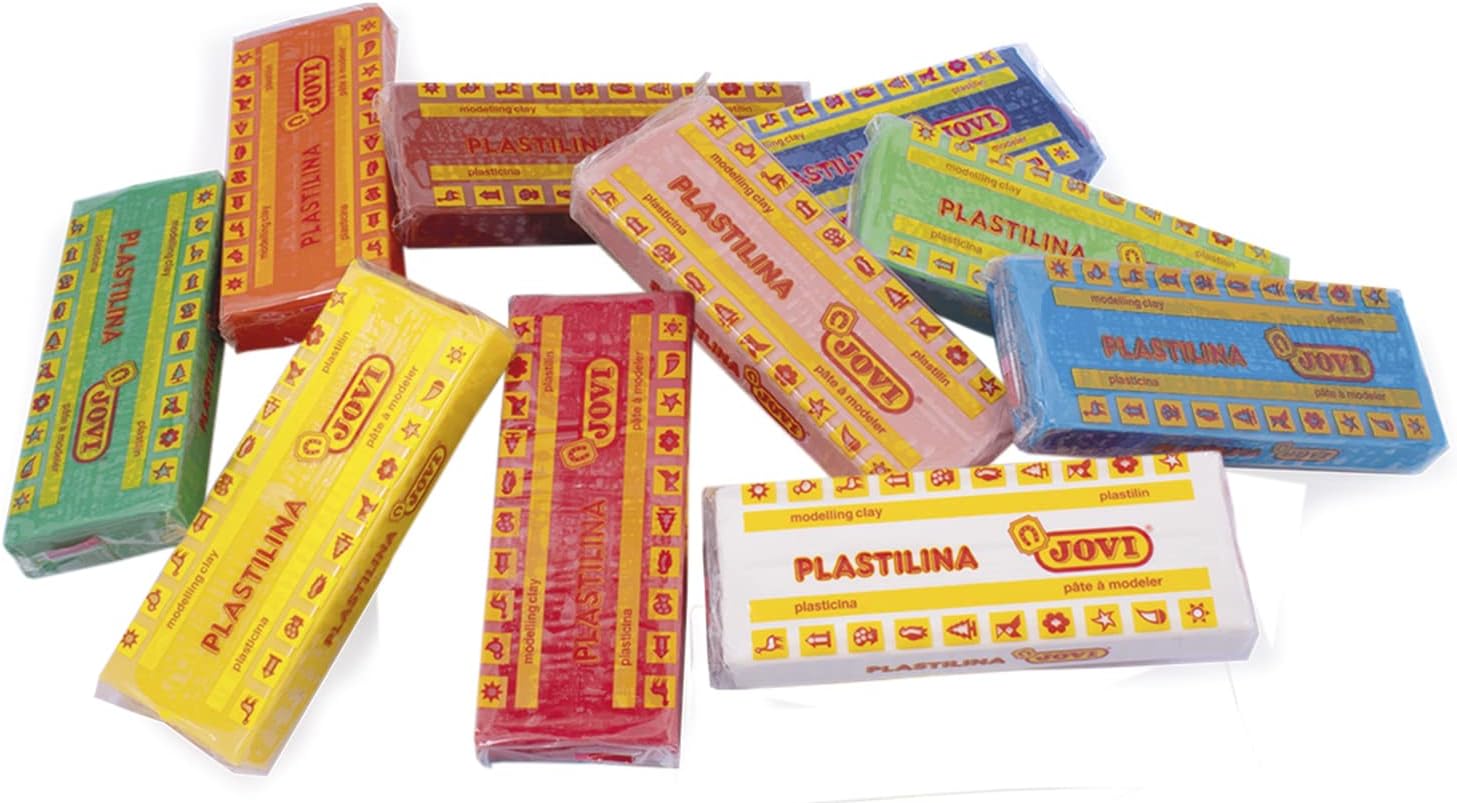 Jovi Plastilina - Reusable Non-Drying Modeling Clay - 10 Bars 5.29 oz Each - 3.3 lb Total - Non-Toxic Gluten-Free - Home & School Crafts