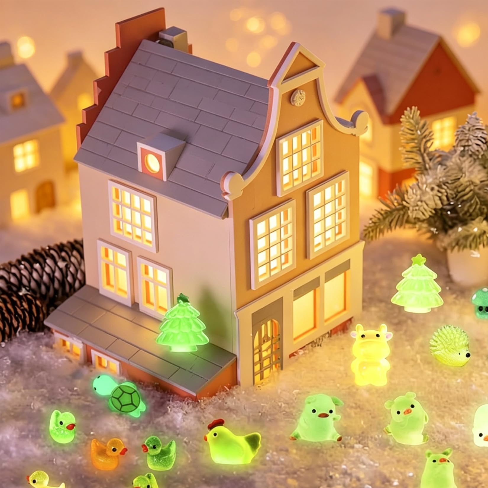 80 Piezas De Mini Animales De Resina Que Brillan En La Oscuridad, Set De Figuras Pequeñas Luminosas Para Decoración De Jardín, Casa De Muñecas, Acuario, Plantas En Macetas Y Manualidades DIY