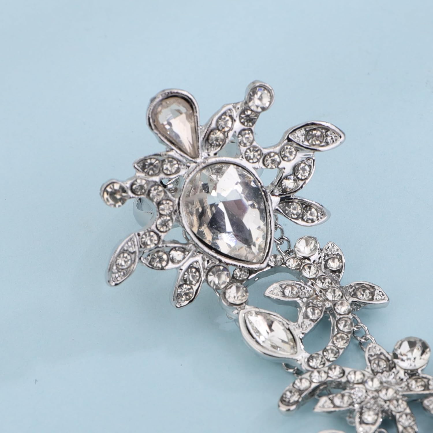 Denifery Rhinestones Finger Ring Bracelet Hand Chain Bracelets with Ring Slave Bracelets Boho Bangle Bracelets Wedding Hand Harness Hand Accessories for Women - Image 5