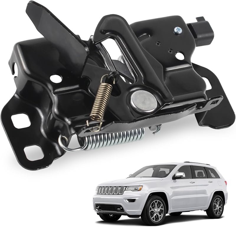 Hood Latch Assembly Compatible with 11-20 Grand Cherokee Durango | Compatible With 2011-2014 Dodge Durango, 11-20 Jeep Grand Cherokee, Front Door Hood Latch Sensor, Replace 820-100 68249962AA