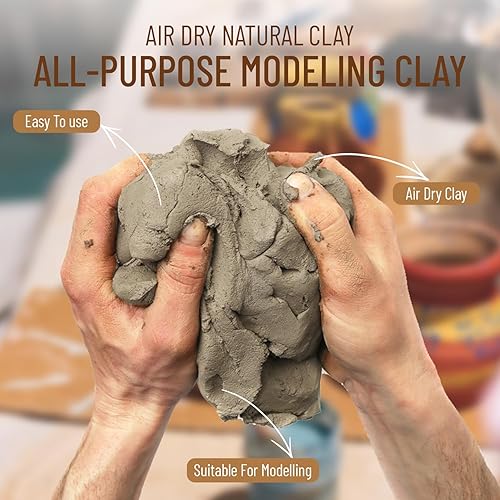 Miniatura 2 de Arcilla natural seca al aire de 10 libras, ideal para moldear y esculpir, ideal para niños y adultos de todos los niveles de habilidad, perfecta