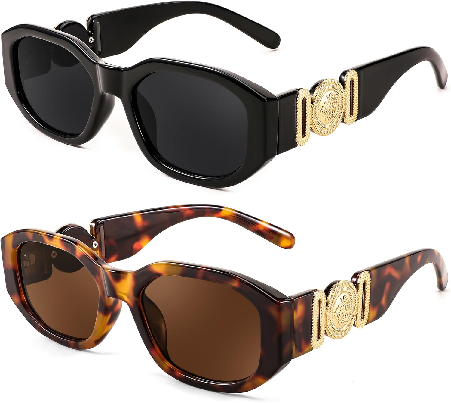 FEISEDY Retro Trendy Rectangle Sunglasses Women Men Vintage 90s Small Narrow Square Sunglasses B2322