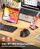 Mouse ergonómico inalámbrico con trackball Omikamo, Bluetooth y 2.4G, rojo | Multidispositivo control con pulgar, 5 DPI ajustables, silencioso, 2 pilas AAA (no incluidas) para PC/portátil/Mac/Windows 5