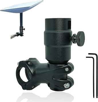 Starlink RV Mount Adapter Kit, Aluminum Alloy Starlink Roof Mount Bracket for Pole, Starlink Gen 2 RV Ladder Mount Starlink Pole Mount Range 1.1" to 1.5", for RV, Trailer,SUV for 1.1"-1.5 "Pole