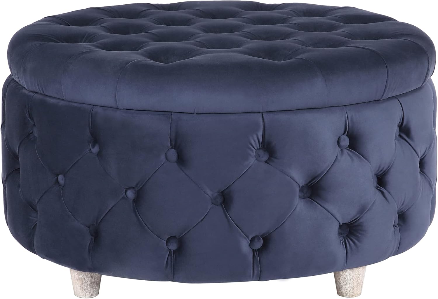 Amazon.com: WO Home Furniture 29.5" Wide Velvet Tufted Round Ottoman ...