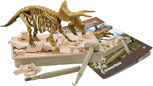 Miniatura 2 de Science4you - Kit de excavación de fósiles Triceratops para niños - Excava y monta 10 fósiles de dinosaurios, juguetes de dinosaurios para niños y