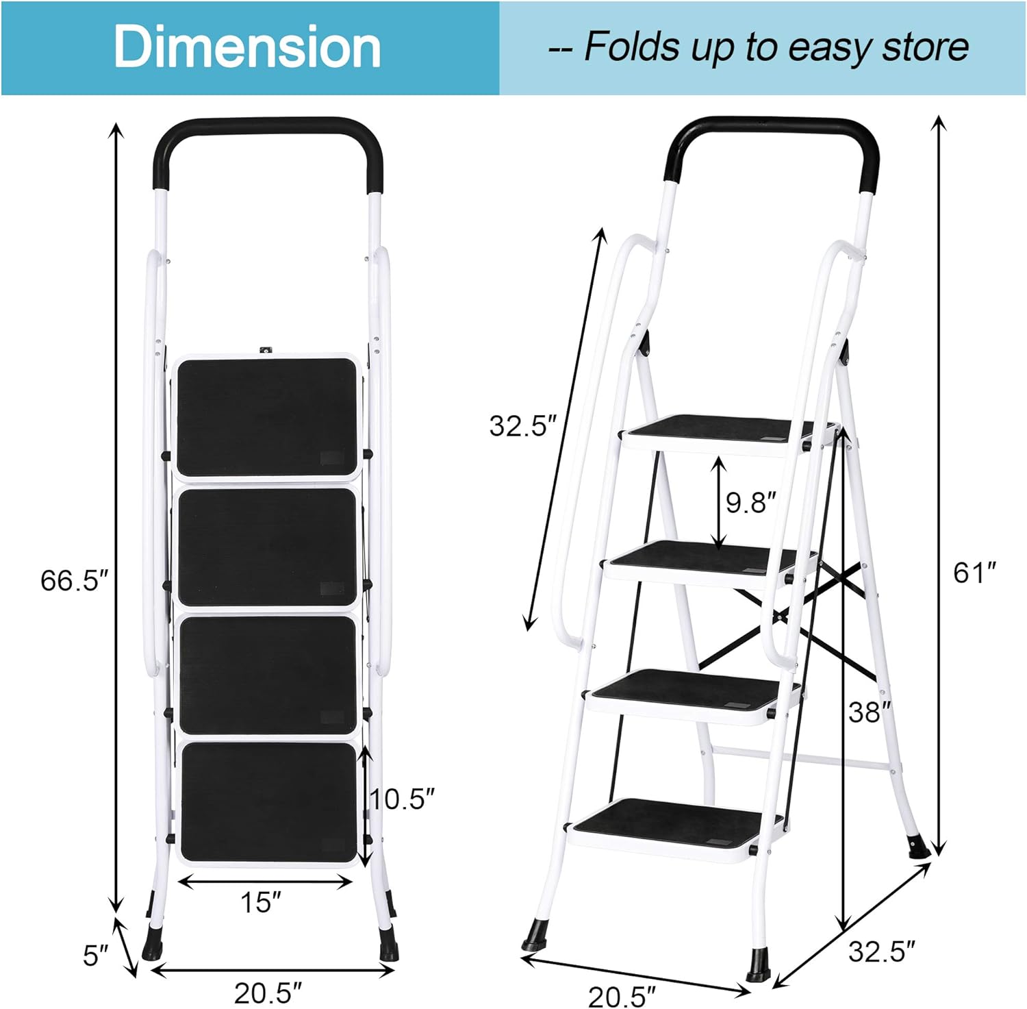 40% Off Discount Stable 4 Step Ladder with Hand Grips Safety Ladders Holds 330 lbs Capacity, Upgraded New Arrivals Stable 4 Step Ladder with Hand Grips Safety Ladders Holds 330 lbs Capacity, Upgraded