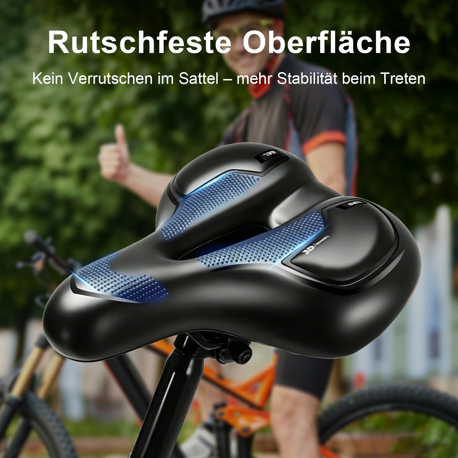 Sella Bici Comoda in Gel, Impermeabile Ammortizzante, Sedile Bici Unisex per Biciclette da Strada Mountain Bike