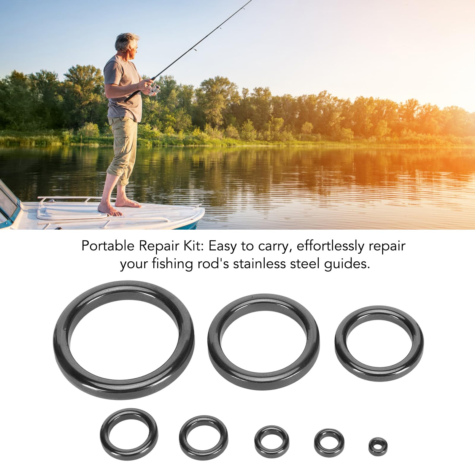 Anello guida SIC Misura 2.5 # -50 # Anelli rotondi per guide di riparazione per canne da pesca Accessori per attrezzatura da pesca  18