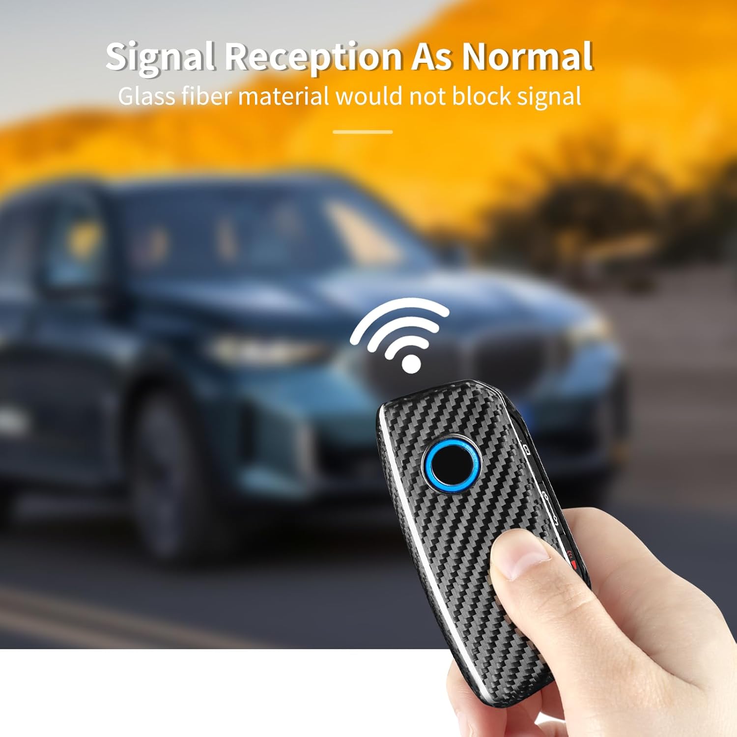 T-carbon Key Fob Cover Compatible with BMW, Real Glass Fiber Key Fob Protector Compatible with BMW 7 Series, i5 i7 iX X1 X5 X6 X7 XM Remote Control Key Accessories 2023-2025(Silver Black)