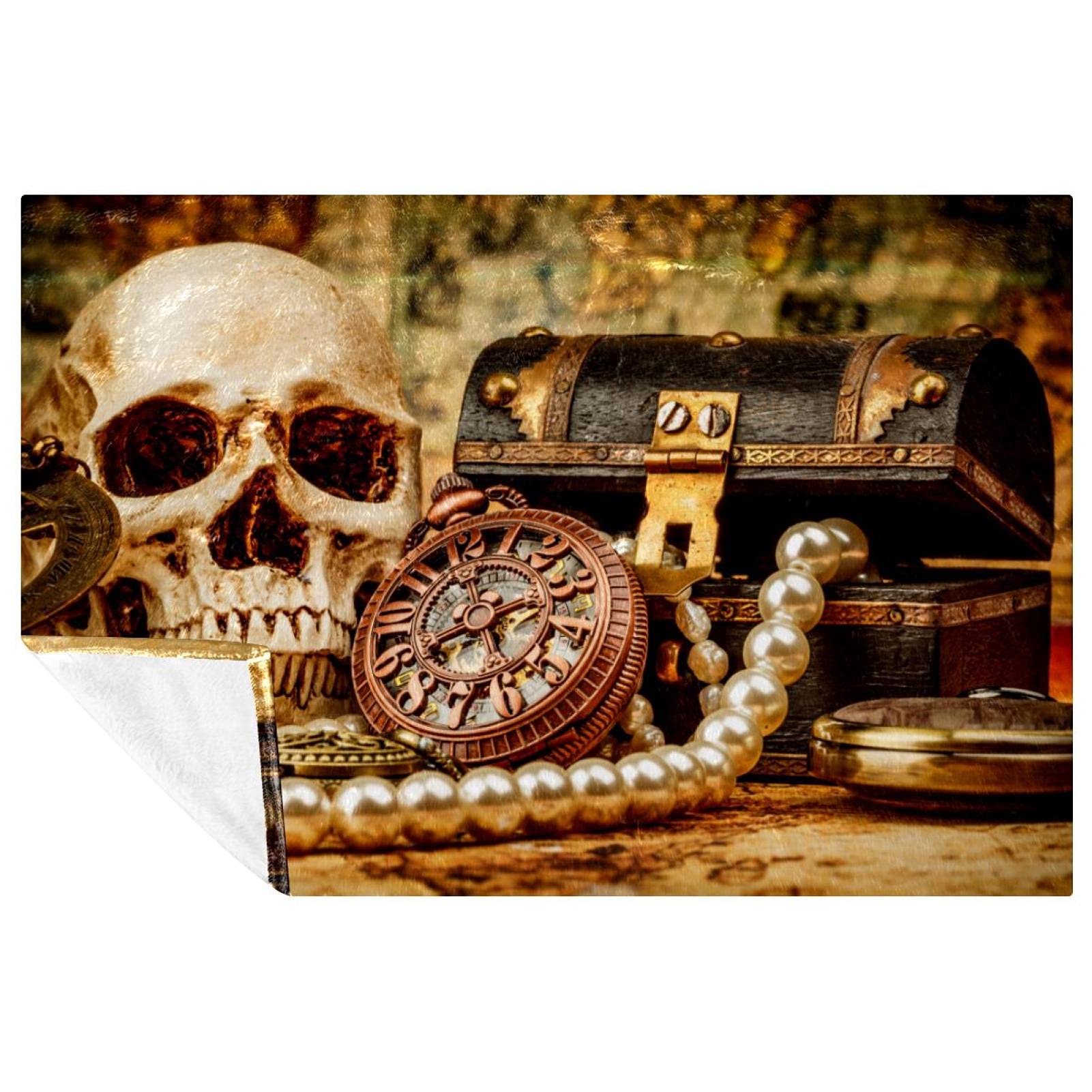 Couverture vintage tête de mort douillette pour un canapé chaleureux