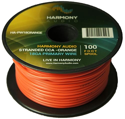 Miniatura 5 de Harmony Audio HA-PW12YELLOW Cable de alimentación o tierra de un solo conductor calibre 12 amarillo de 100 pies para audio de coche/remolque