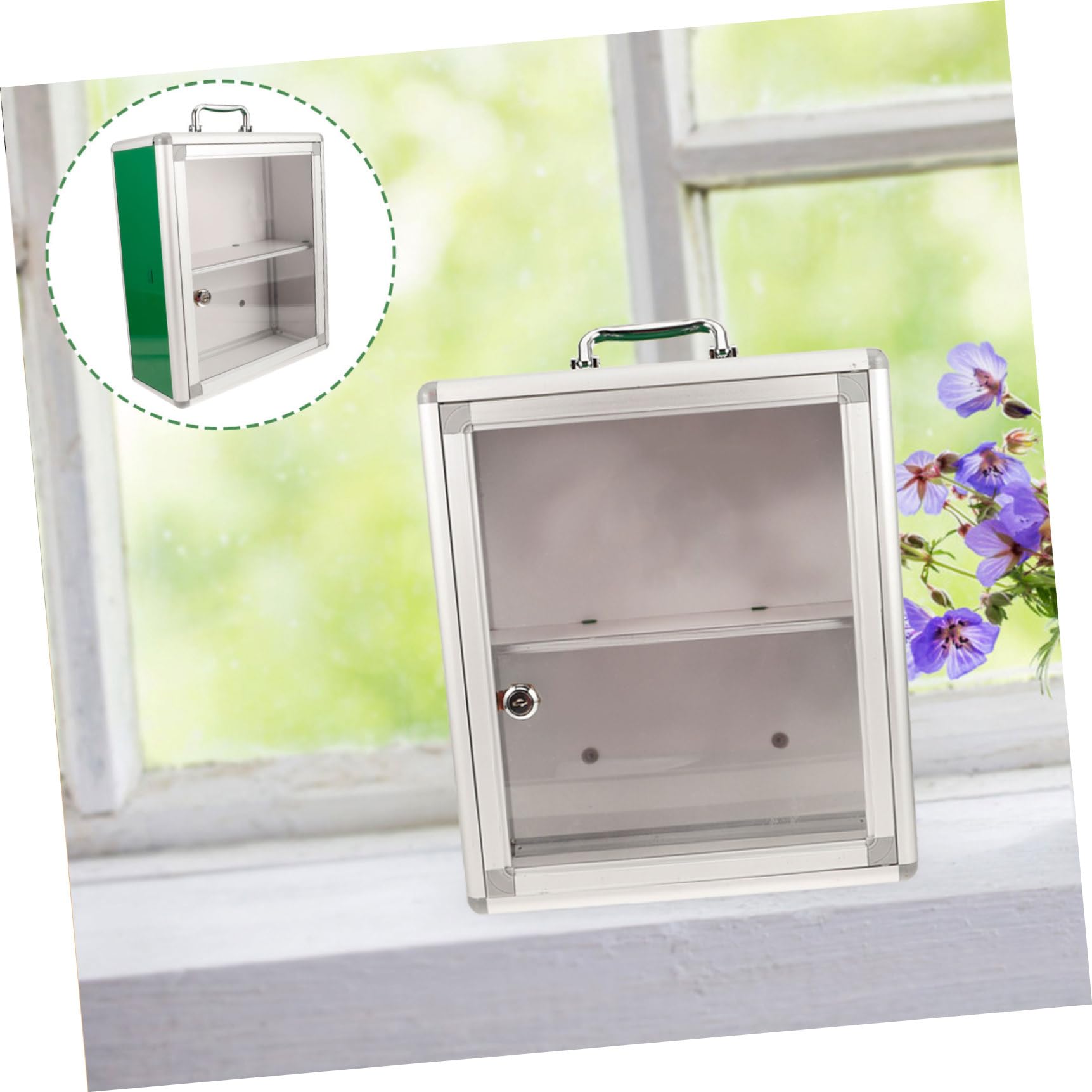 Alipis Botiquín de Primeros Auxilios y Almacenamiento Clasificado de Pared Gran Capacidad, Diseño Montado, Puerta Transparente para Uso en Hogar o Coche