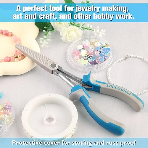 Miniatura 39 de SPEEDWOX Alicates de punta de aguja de largo alcance de 7 pulgadas, alicates de nariz delgados extra largos, mini alicates finos de alambre