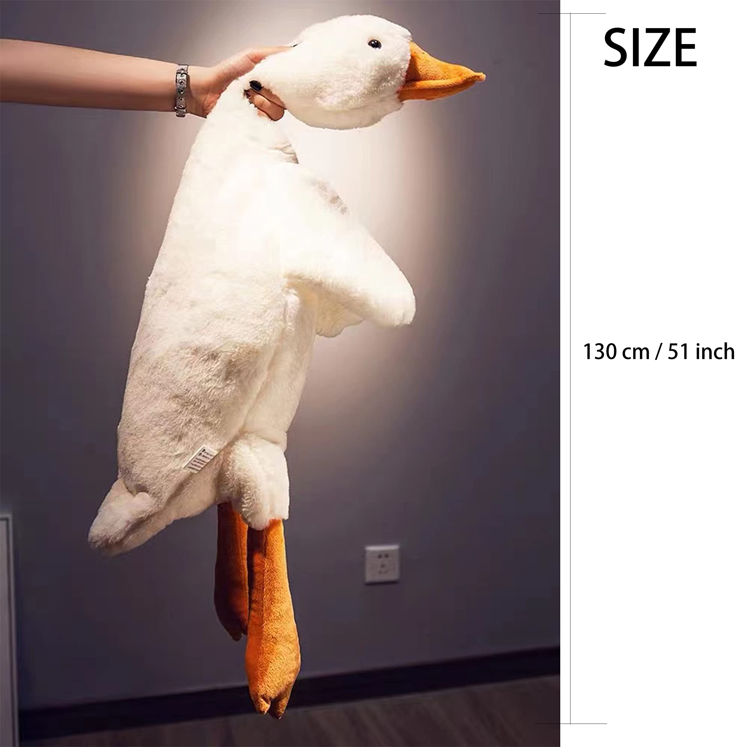 Tanha Duża pluszowa gęś, ogromna słodka poduszka gęsi, ok. 130 cm