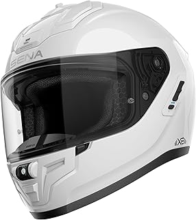Sena Phantom XB Full Face Smart Motorcycle Helmet with Integrated Communications Featuring Acoustic Audio Chambers (Gloss White, S)