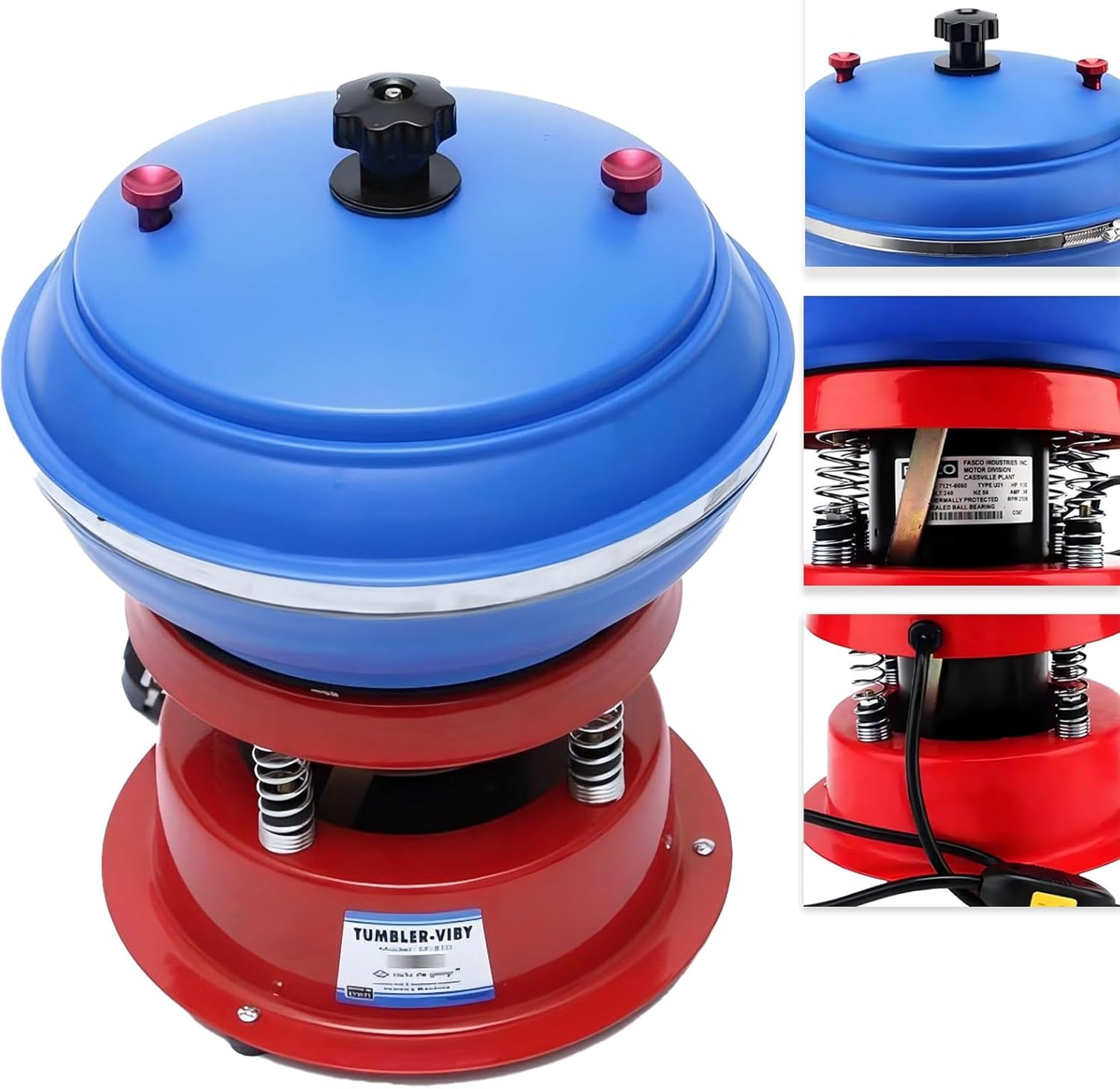 Polisher Vibratory Tumbler, Vibrating Bowl Tumbling Polishing Machine, Low Noise Level, Easy to Use, Jewelry Making Tool for Crystals Stone Glass Metal