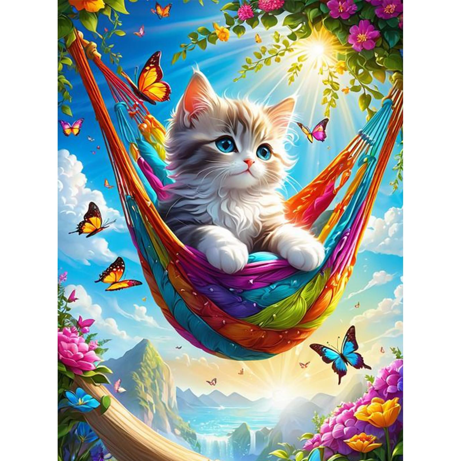 TOSTOG Diamond Painting für Erwachsene,5D Katze Diamant Painting Kits Full Drill Bilder 5D DIY Diamant Malerei Set 30x40cm für Wanddekor