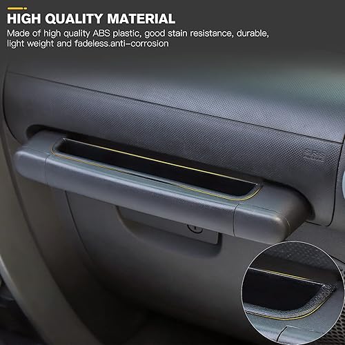 Miniatura 7 de CheroCar Bandeja de agarre para pasajeros, caja de almacenamiento con asa, bandeja organizadora, accesorio de agarre para Jeep Wrangler Jk 2007-2010