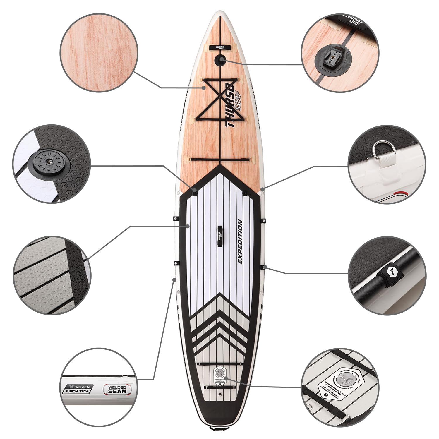 Amazon.com: THURSO SURF Expedition 11 ft 6 Touring Paddle Board