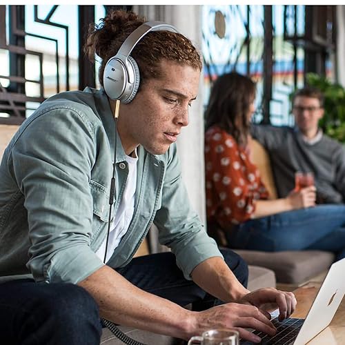 Miniatura 2 de weishan Cable auxiliar con micrófono de repuesto para Bose 700, QC35, QC35 ii, QC25, OE2 Cable de auriculares en espiral con controlador de audio de