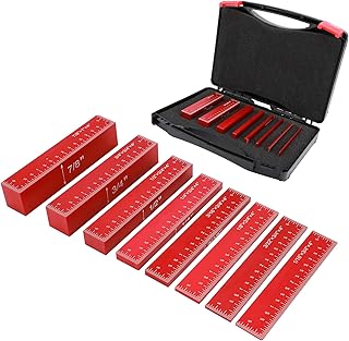 Setup Blocks Height Gauge Set with Size Markings, 8Pcs Precision Aluminum Setup Bars for Table Saw Router Table Accessories