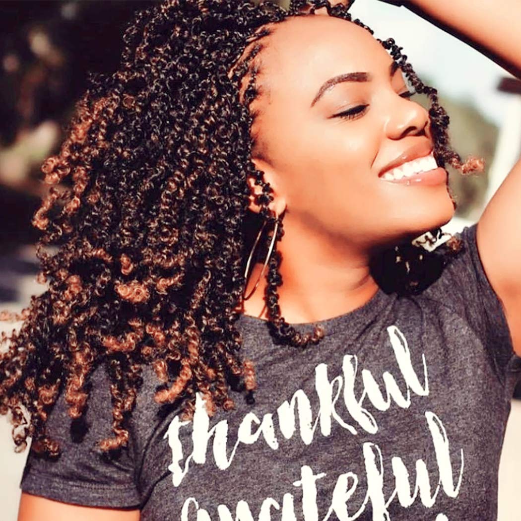12 Inch Spring Twist Crochet Braids Bomb Twist Crochet Hair Fluffy Twist Synthetic Braiding Hair Extensions 3 Packs Spring Curl Hair (1B/30#)