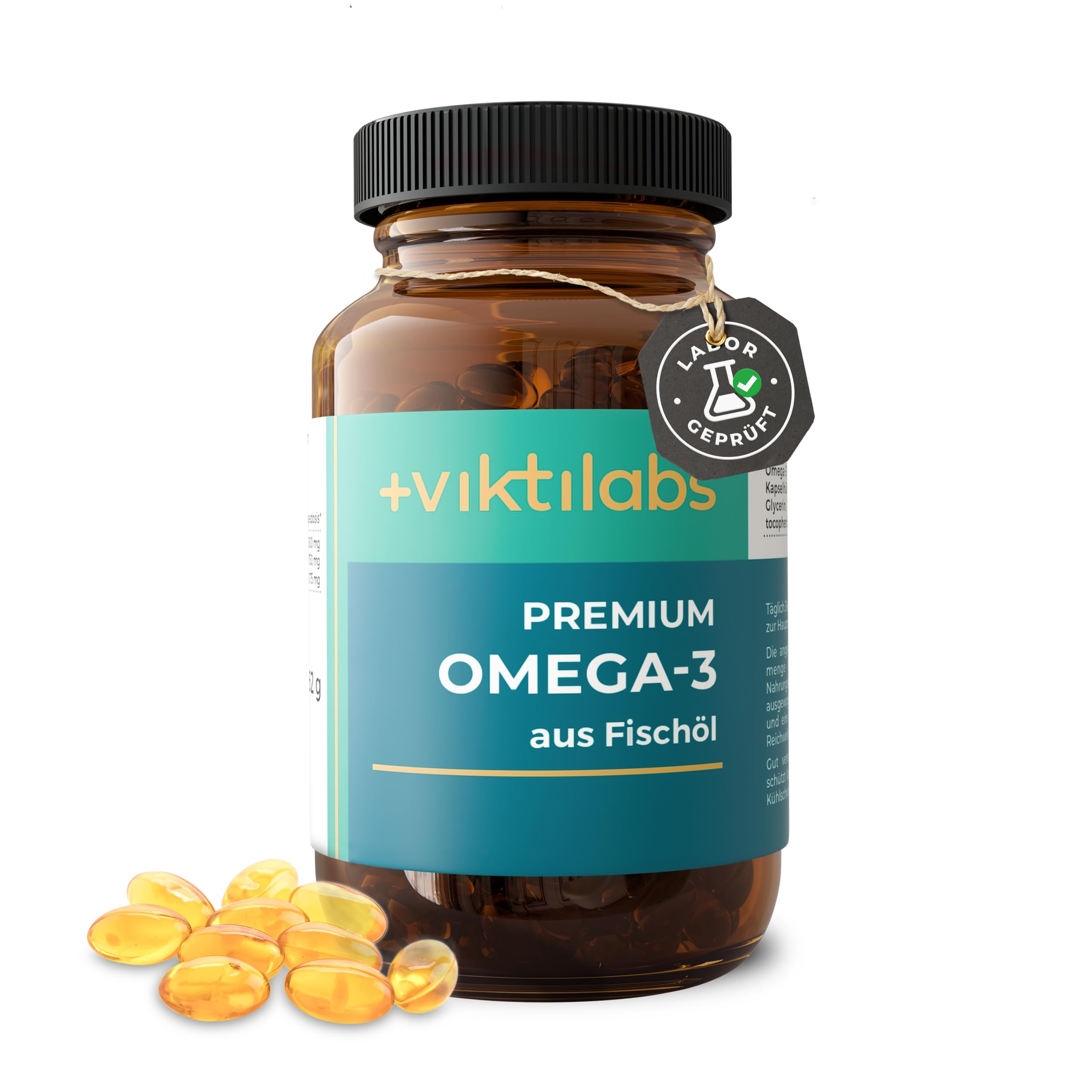 Premium Omega-3 Fischöl Kapseln - hochdosiert - 1050 mg Omega-3 pro Tag