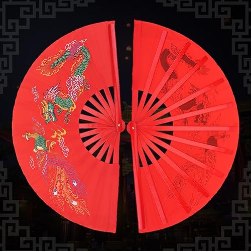Miniatura 5 de VGEBY Abanico de Tai Chi - Kung Fu Artes Marciales Práctica de Danza Performance Abanico de Bambú - 13 pulgadas