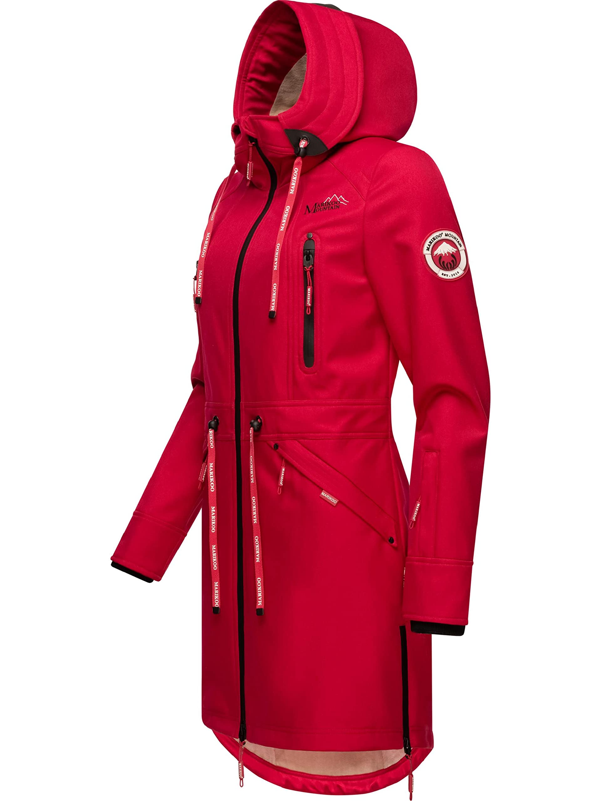 MARIKOO Damski płaszcz softshellowy, wodoszczelny, oddychający, rozmiar XS-3XL