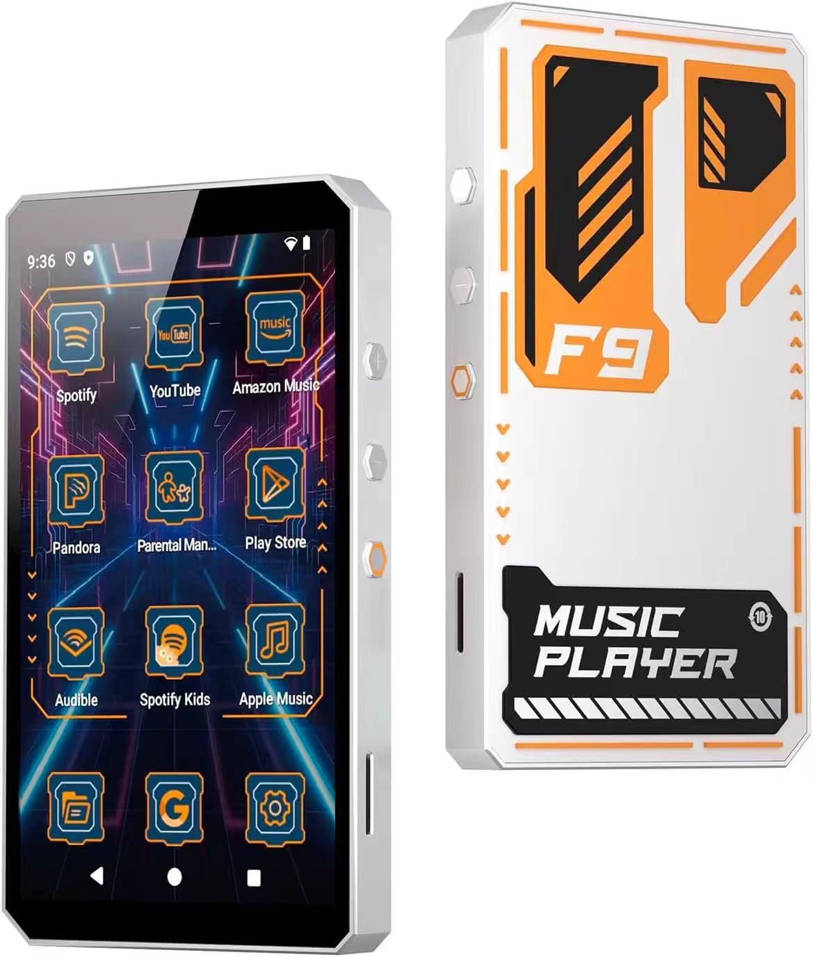 96GB Kids Mecha MP3 Player with Parental Control Android 14 MP3 Streaming Media Player with Spotify Audible Libby