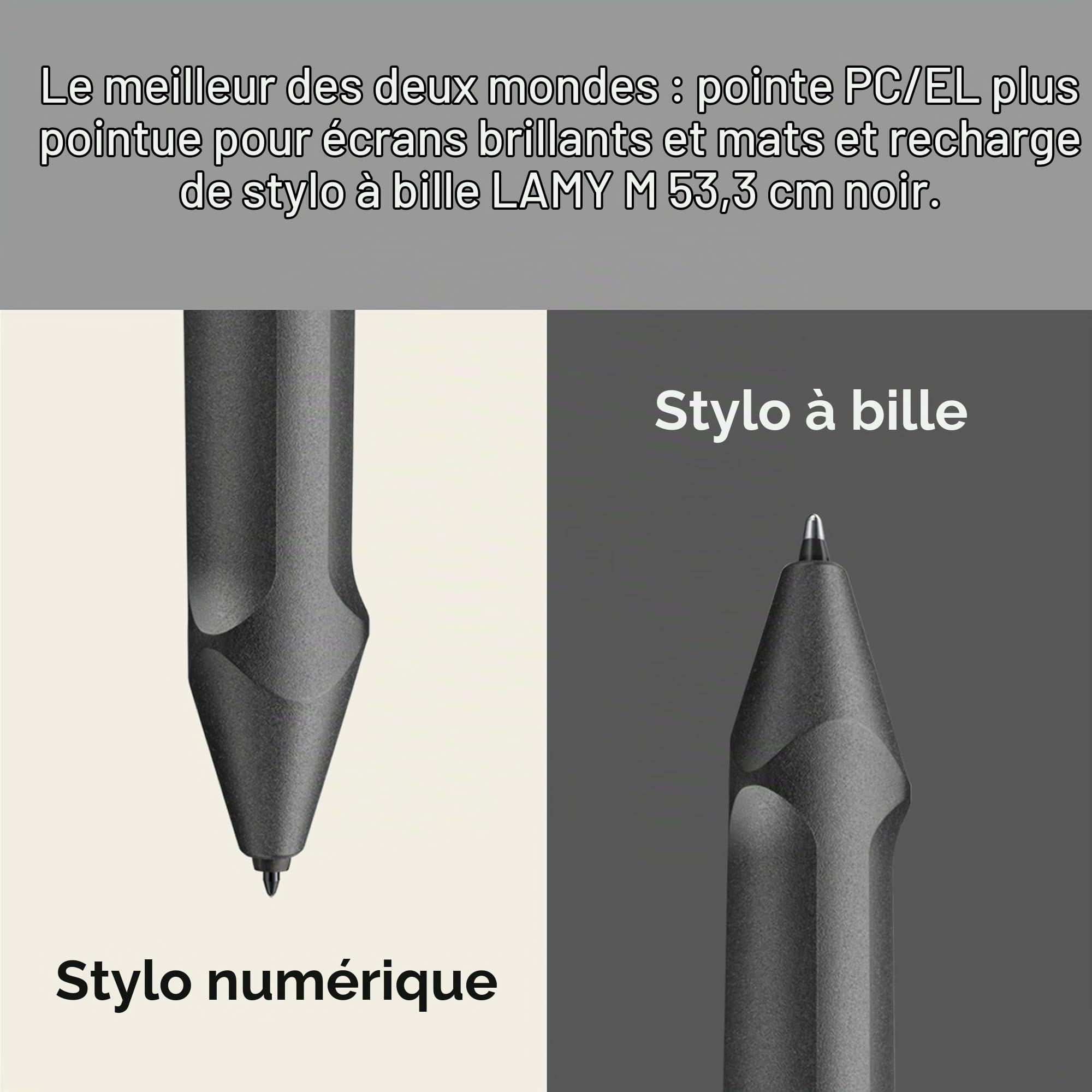 Lamy safari twin pen EMR all black (pointe POM) - Stylet 2 en 1 pour de nombreux appareils Android & stylo à bille - avec grip ergonomique - écrire & dessiner sur supports digitaux & papier