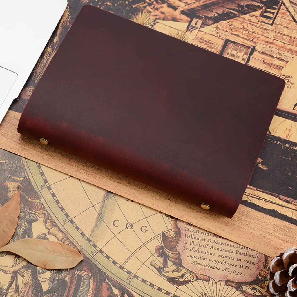 BmxauZ Classico quaderno ad anelli in pelle A6: copertina in vera pelle, ideale per diario, scrittura di diario, schizzi, pianificazione e uso di cancelleria Argento