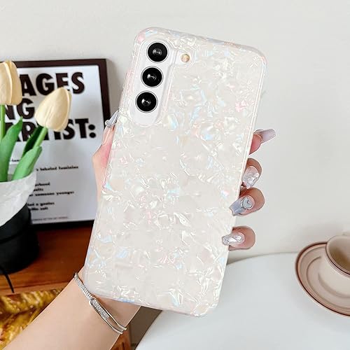 Miniatura 5 de J.west Funda para Galaxy S23 5G de 6.1 pulgadas, con purpurina brillante translúcida, transparente, colorido, ópalo nacarado, diseño de lámina fina