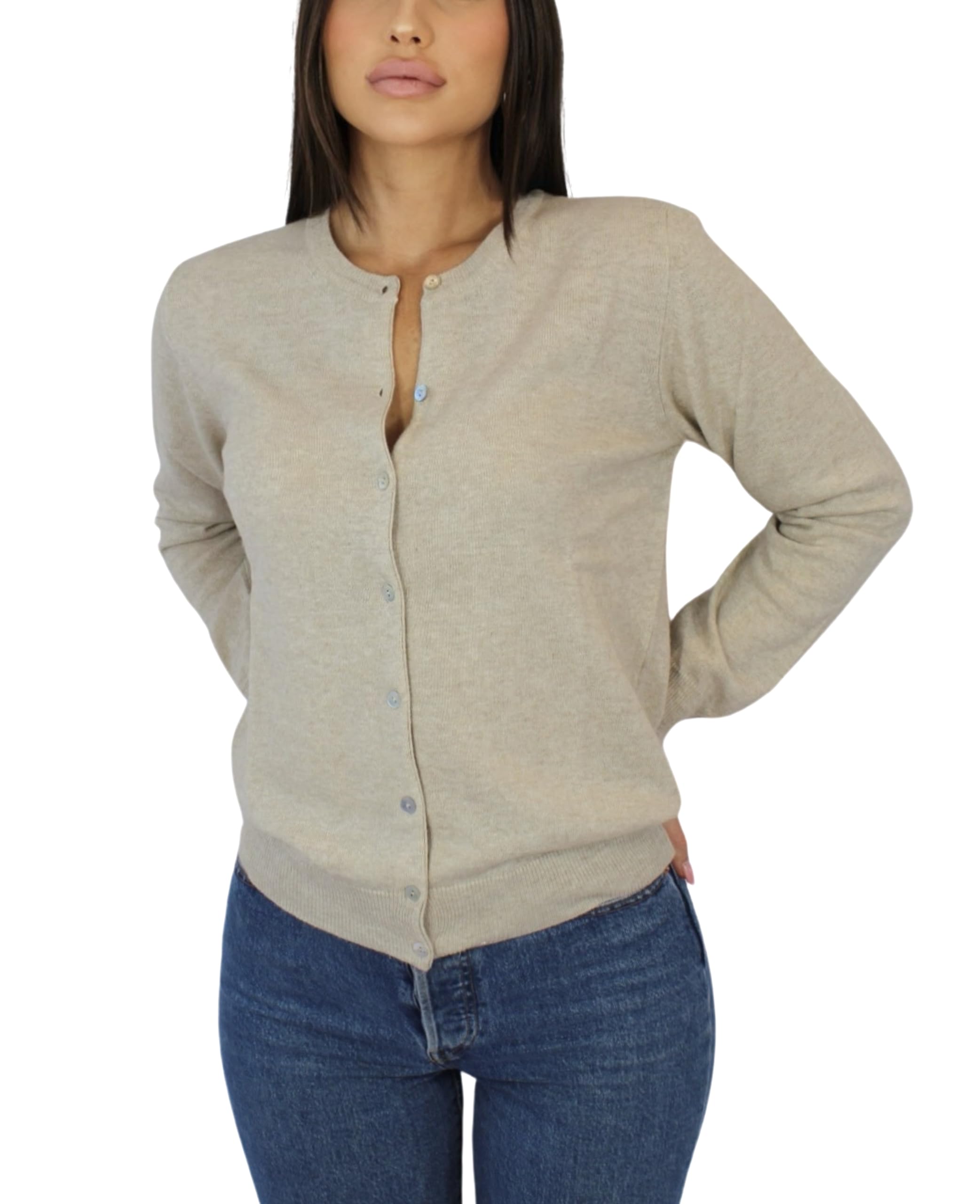Win's Cashmere Vest for Women - Made in Italy, beige, M