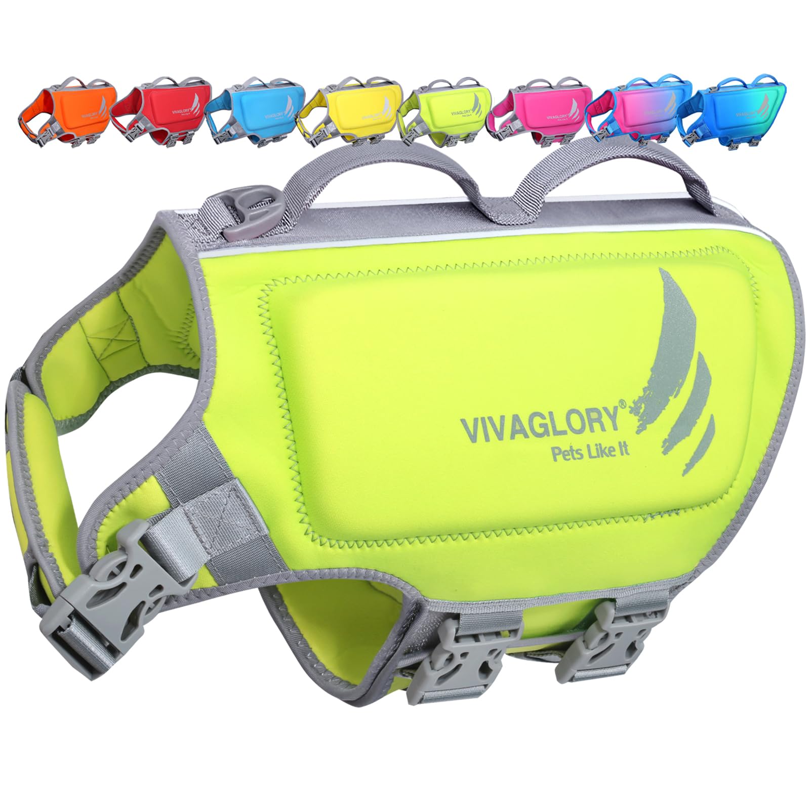 VIVAGLORY Hunde Schwimmweste High Buoyancy Hundeschwimmweste | Rettungswesten Hunde-Schwimmweste Schwimmweste zum Schwimmen, Auftrieb & Verstellbar for Hund