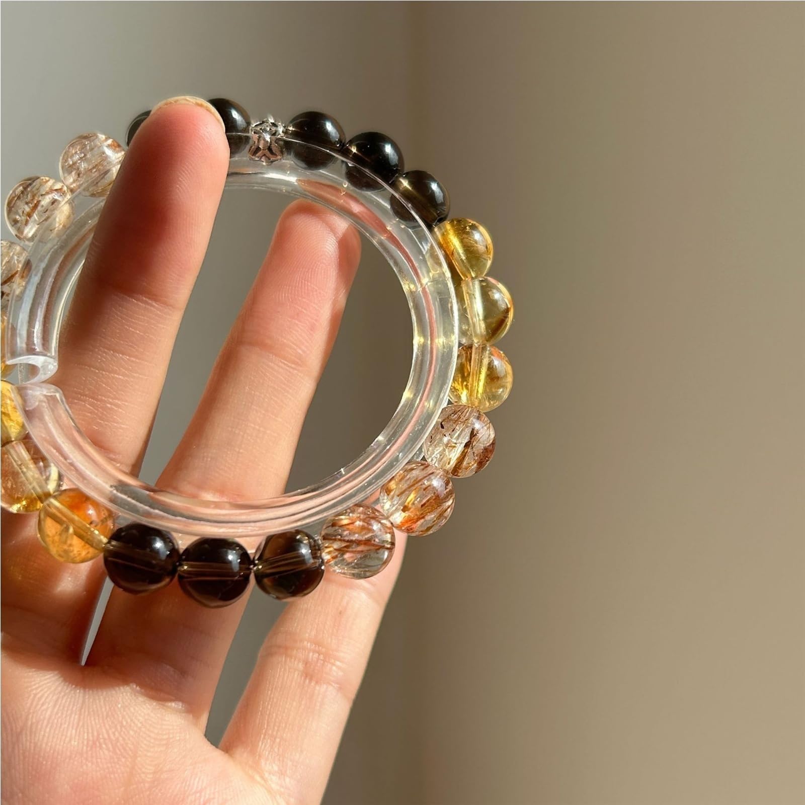 Pulsera de cristal amarillo natural de 8 mm para niñas, atracción de riqueza, energía positiva, curación, regalo de cumpleaños