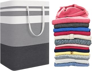 Bosdontek 75L Large Laundry Basket Waterproof, Collapsible Laundry Bag, Freestanding Laundry Hamper Washing Baskets for Laundry, Dirty Clothes Basket Laundry For Storage Clothes(Gradient Grey）