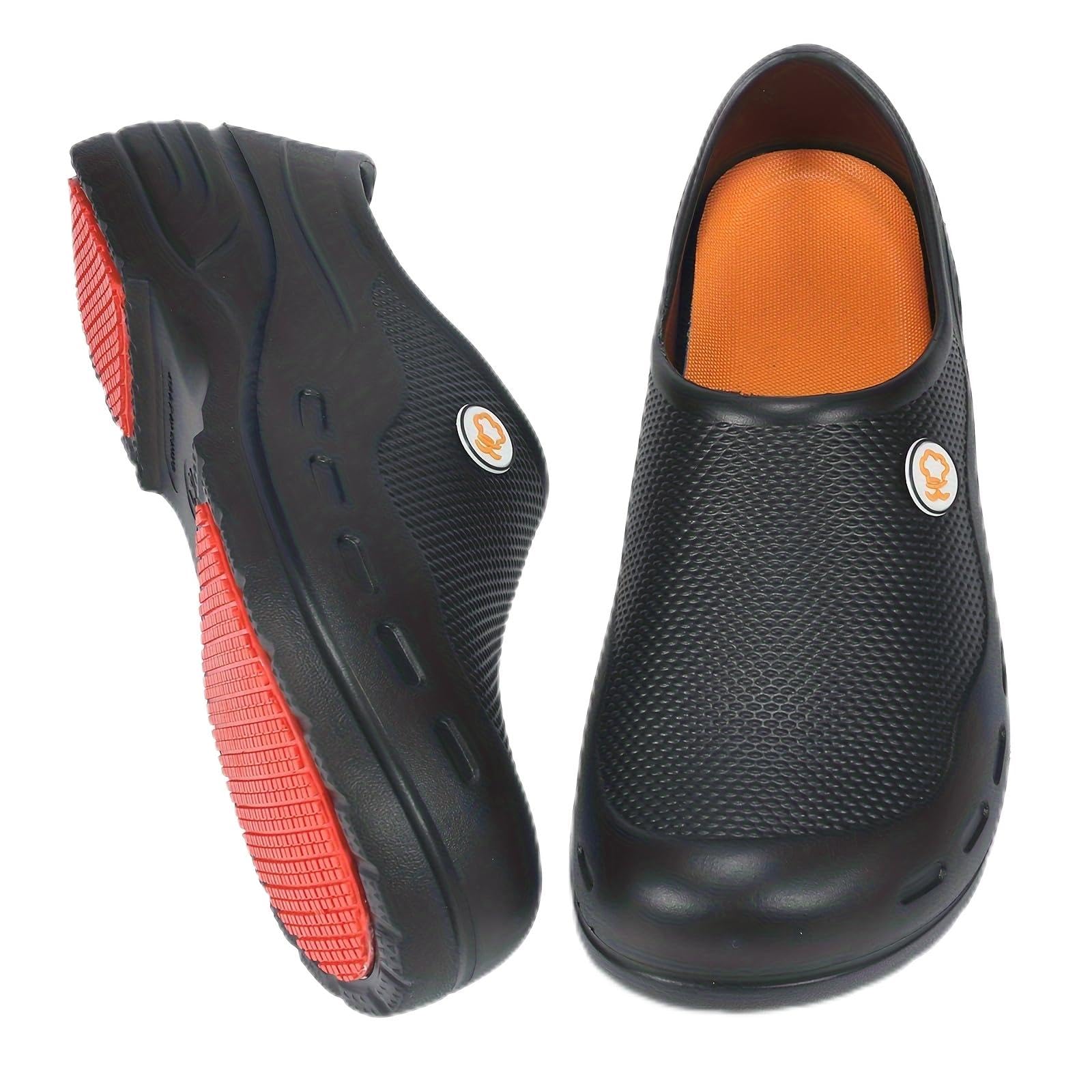Slip Resistant Work Clogs for Women & Men – Waterproof Oil-Resistant Kitchen Chef Garden Nurse Shoes – Zapatos De Cocina para Hombres/Zapatos De Trabajo para Mujer (11M/12W) Red