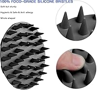 Vista 8 de INNERNEED Cepillo de ducha de silicona suave de grado alimenticio, con masajeador de cuero cabelludo, cepillo de champú, cuidado manual del cuero
