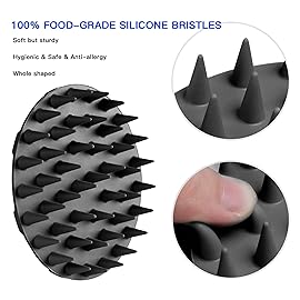 INNERNEED Scalp Massager Shampoo Brush, Wet & Dry Manual Scalp Care Head Scrubber Hair Washing, Soft Silicone Bristles, for Hair Growth, Dandruff Removal (Black+Pink)