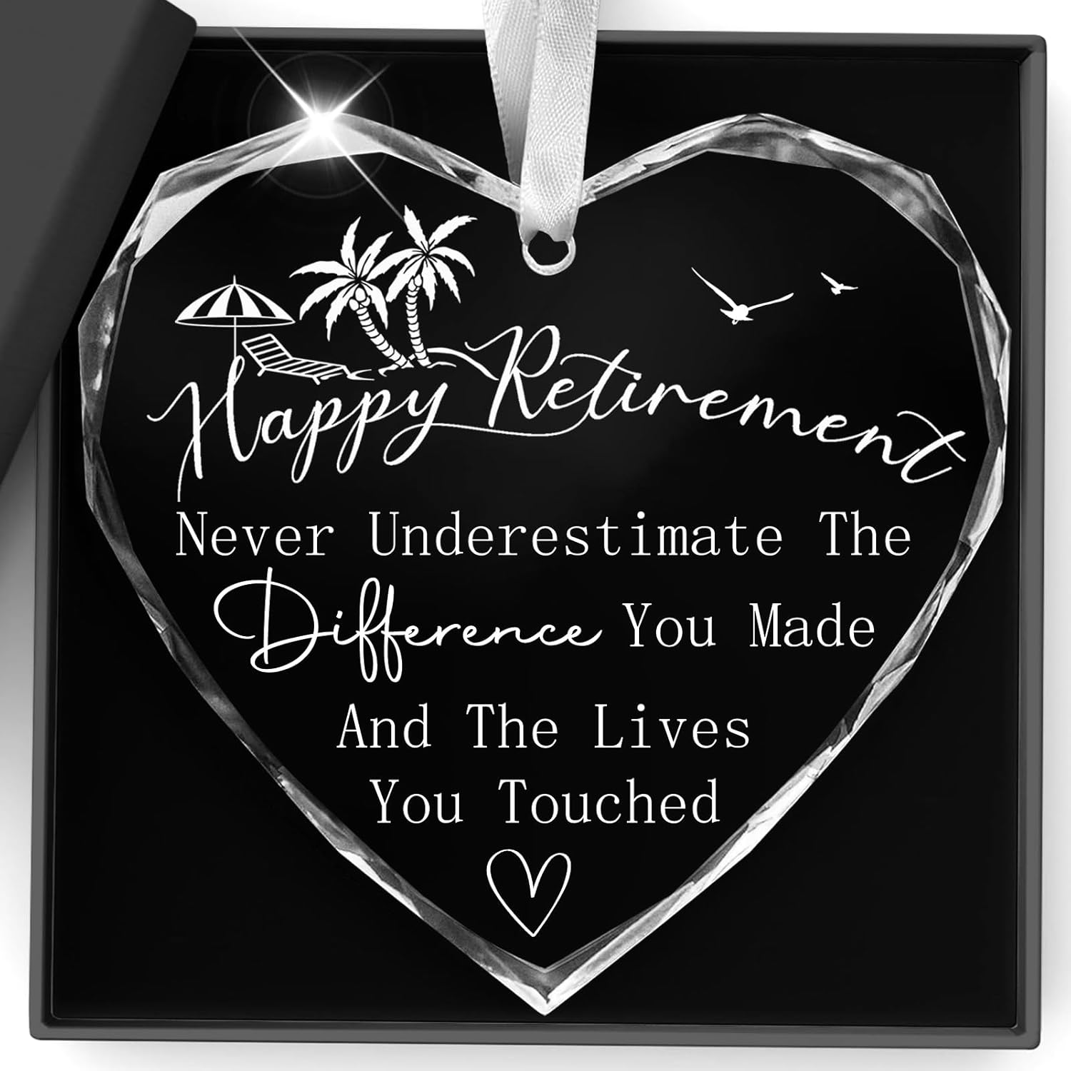 Retirement Gifts for Woman 2026 Never Underestimate The Difference You Made Crystal Christmas Ornament Happy Retirement Appreciation Gift for Retired Women Men Coworker Boss Nurse Teacher Friend(2)