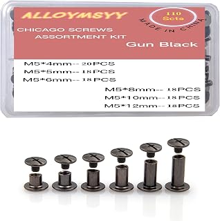110 Sets Black Chicago Leather Fasteners Leather Rivets Kit for Shoe/Belt Repair/Fabric Rivets