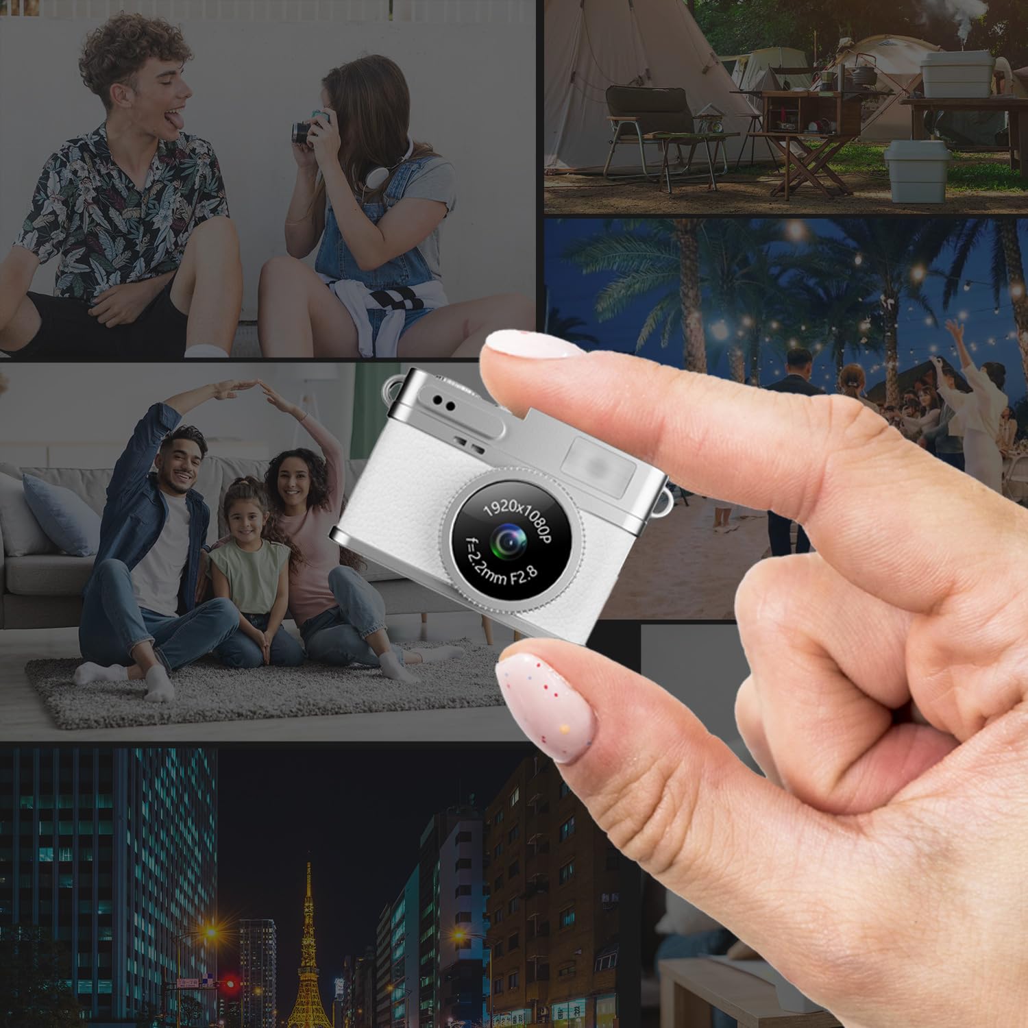 Mini fotocamera digitale retrò FHD 1080p FHD, piccole fotocamere portatili piccole e compatte vintage, registratore video tascabile con scheda da 32 GB per registrare viaggi e studi (nero)