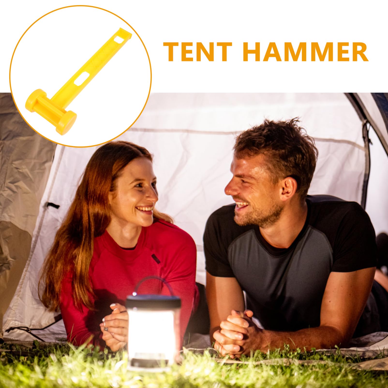 Mikikit 8stücke Zwei Pe Zelt Hammer Tragbarer Multi-funktionshammer Für Camping Leicht Und Handlich Für Zeltnägel Und Außenaktivitäten Mit Vibrationsdämpfendem Griff