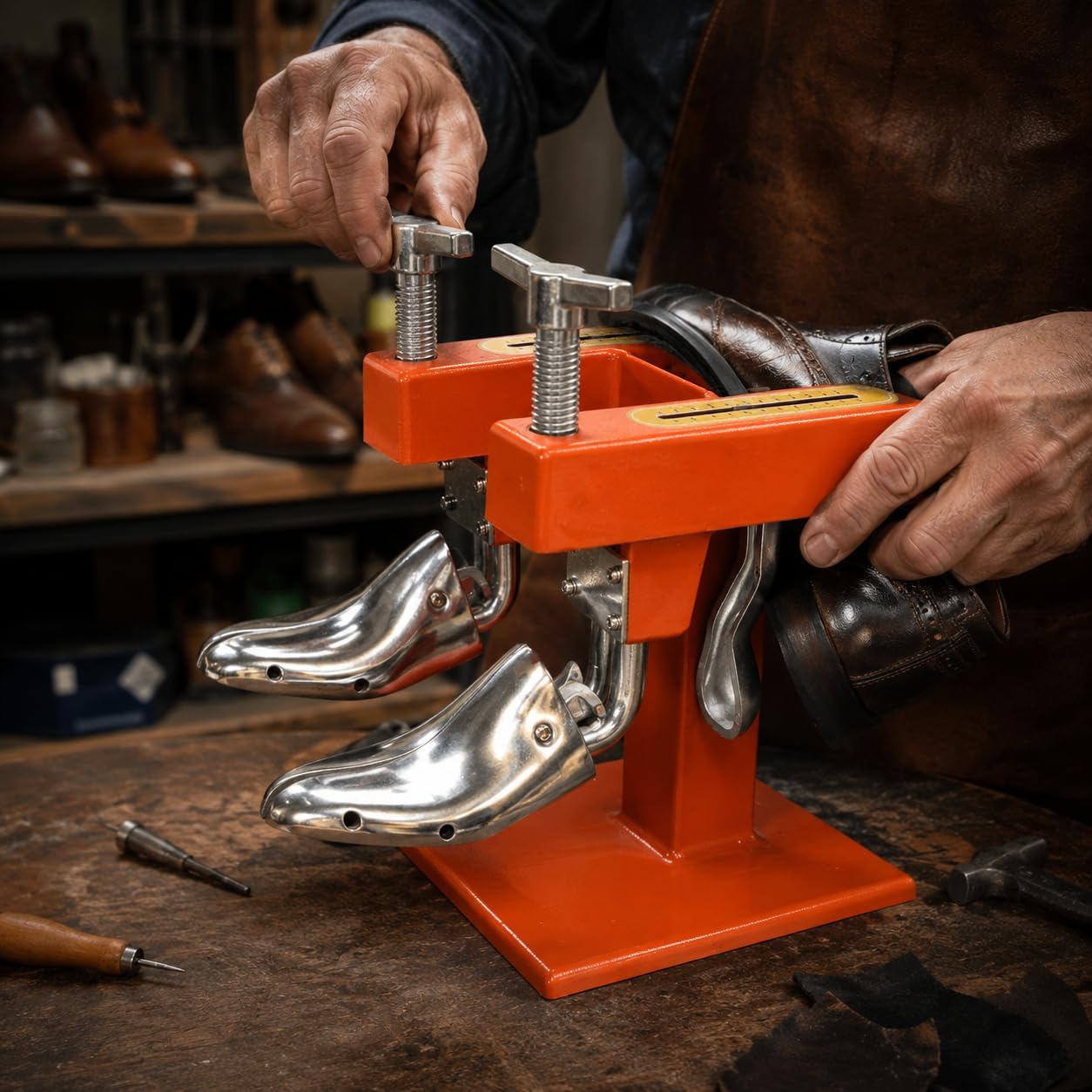 Macchina regolabile a due teste della barella della scarpa, espansore di alluminio della scarpa per la regolazione della larghezza e della lunghezza, scarpe da uomo e da donna